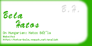 bela hatos business card